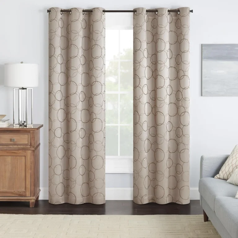 ECLIPSE Meridian Modern Blackout Thermal Grommet Window Curtain, 42 x 108 in, Linen