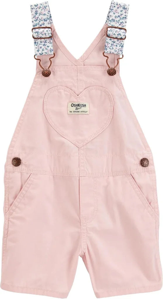 Oshkosh Girl World's Best Overalls, Light Pink Heart, 3T