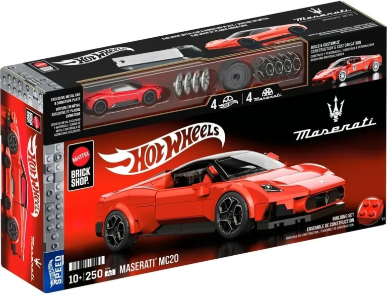 Hot Wheels 1/32 Maserati MC20 Building Kit, 250 Pieces, Includes 1/64 Mini Car