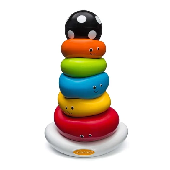 Infantino Funny Faces Ring Stacking Toy, 7 Piece