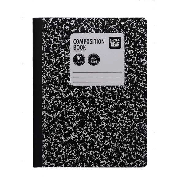 Pen+Gear Marble Composition Book, Wide Ruled, 80 Sheets